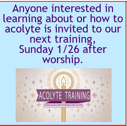 Acolyte Training – Mt. Bethel Presbyterian Church